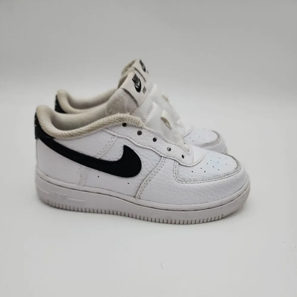 Nike Air Force 1 TD Toddler Child Size 10C Shoes White Black CZ1691-100 Sneakers